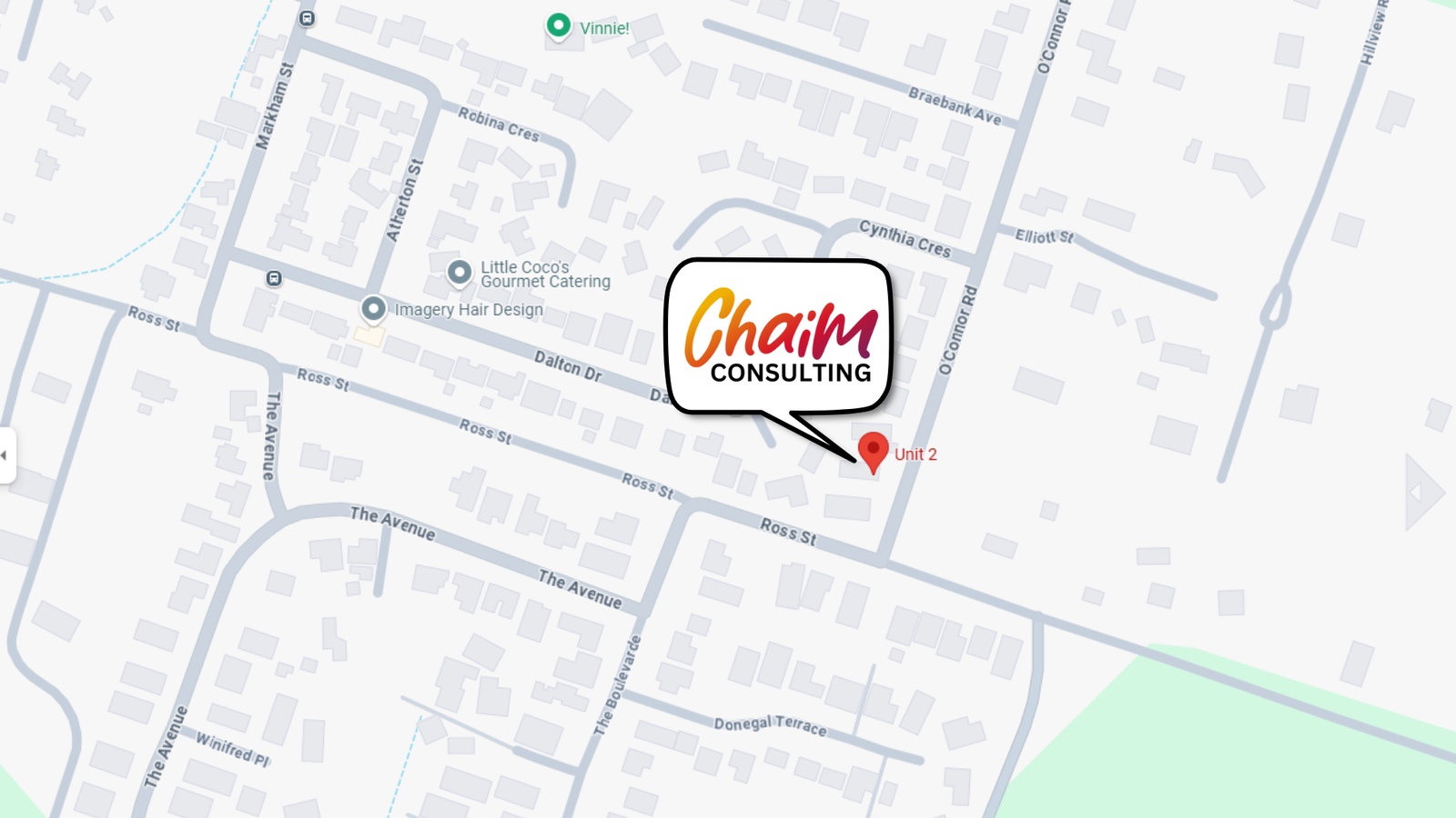 Map showing Chaim Consulting office locations in  and Bengaluru, Australia